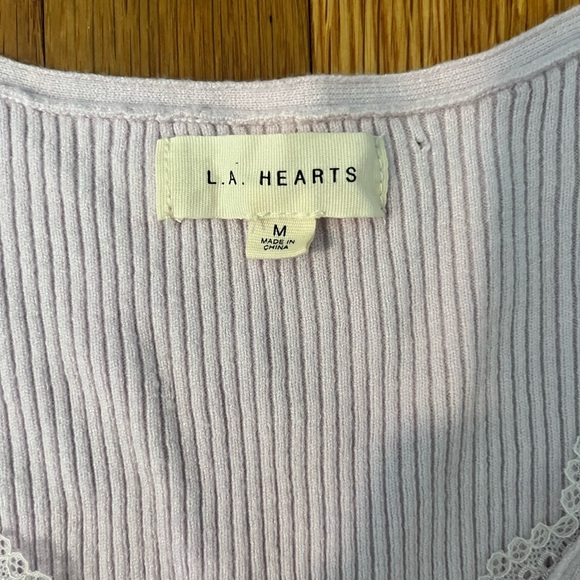 Pacsun Lilac Sweater Long-Sleeve Top w/ Lace Neckline - Picture 4 of 5